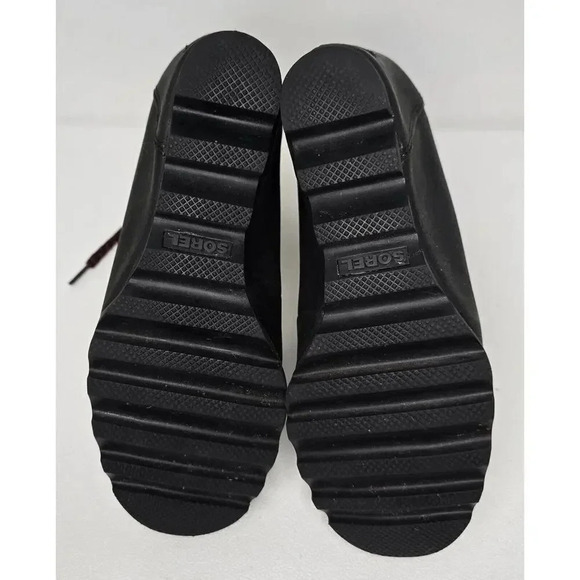 SOREL Conquest Wedge Lace Up Waterproof Leather Boots Black Women's, Size 6.5 - Picture 9 of 10